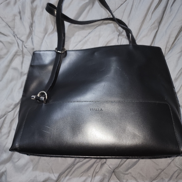 Furla Handbags - Furla Black Leather Tote Bag